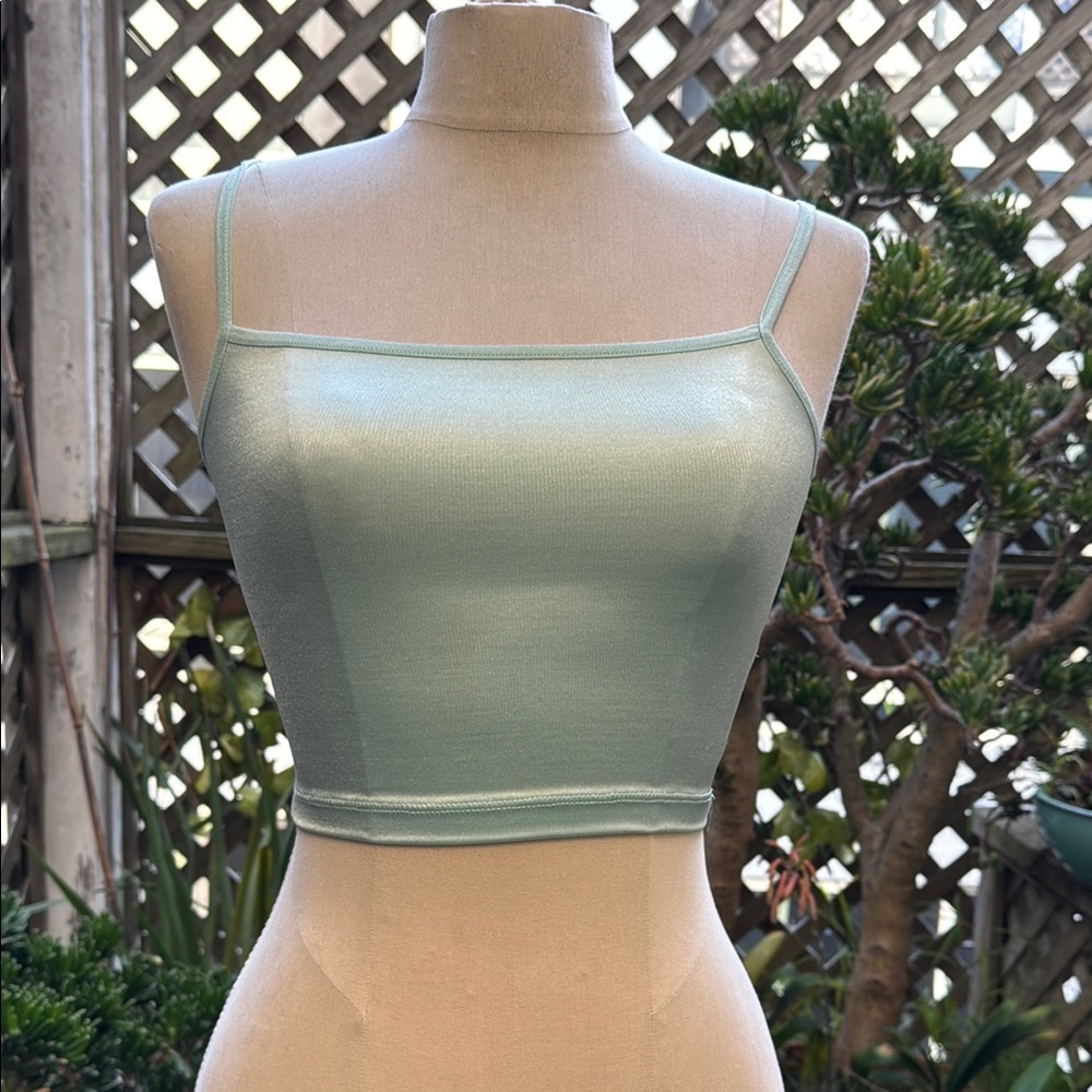 American Apparel Aqua Green Fitted Crop Camisole. Size XS. GUC